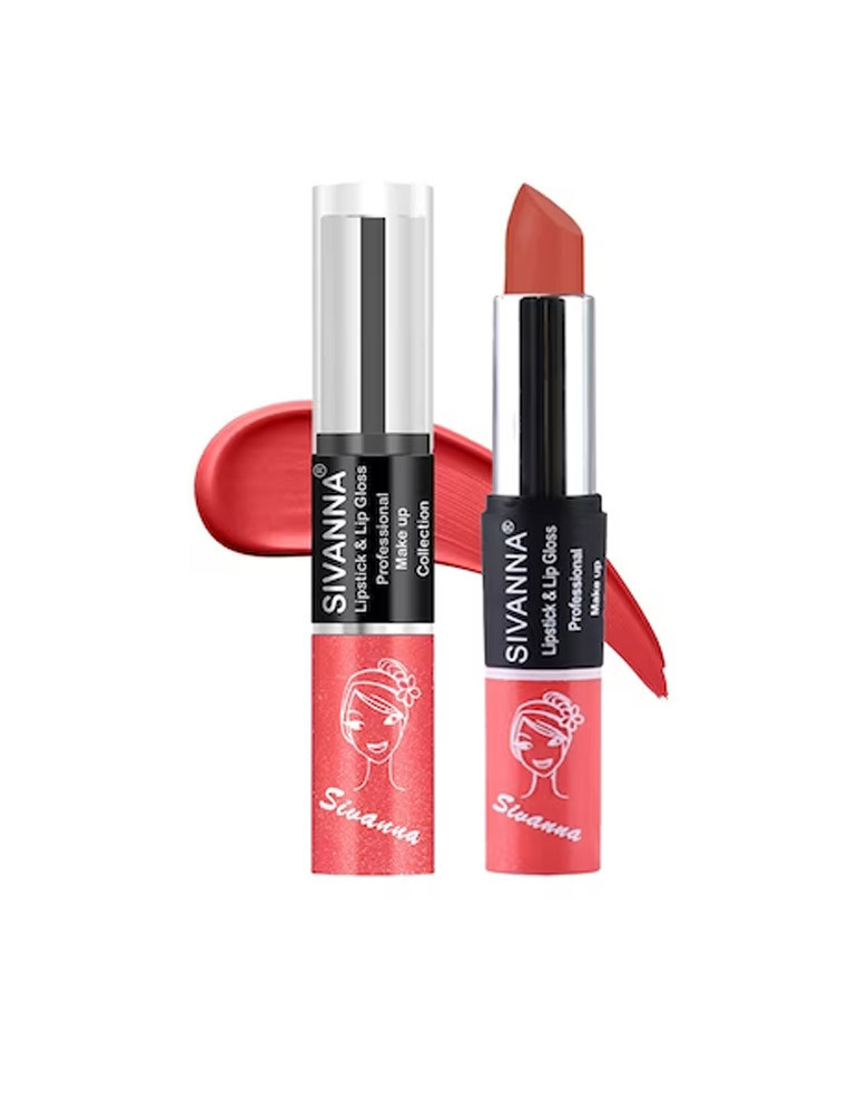 2-in-1 Professional Makeup Lipstick & Lip Gloss - DK061 22
